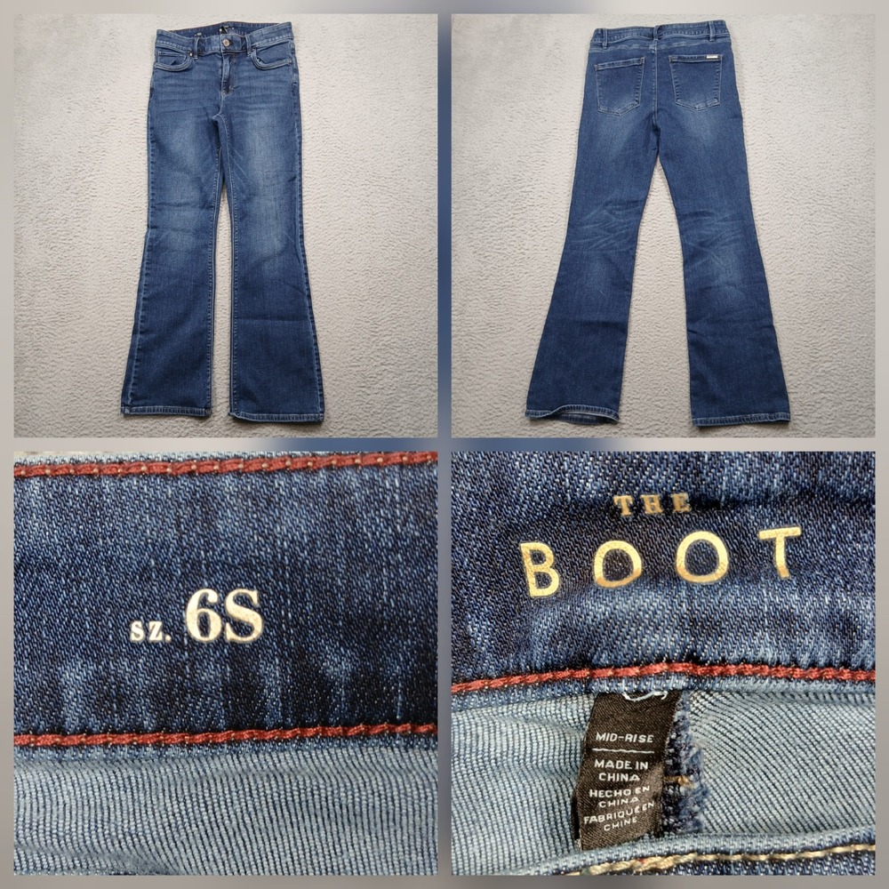 White Black The Boot Mid-Rise Jeans Women's‎ 6S Blue Denim Bootcut